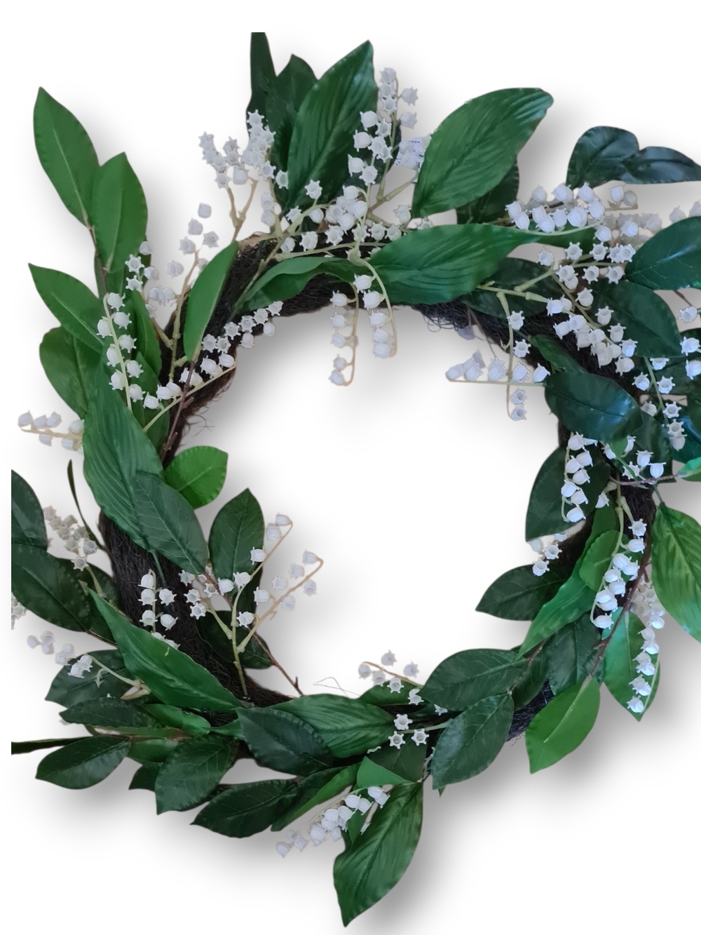 Lily of the Valley Green and White Holiday Wreath 16" Diameter